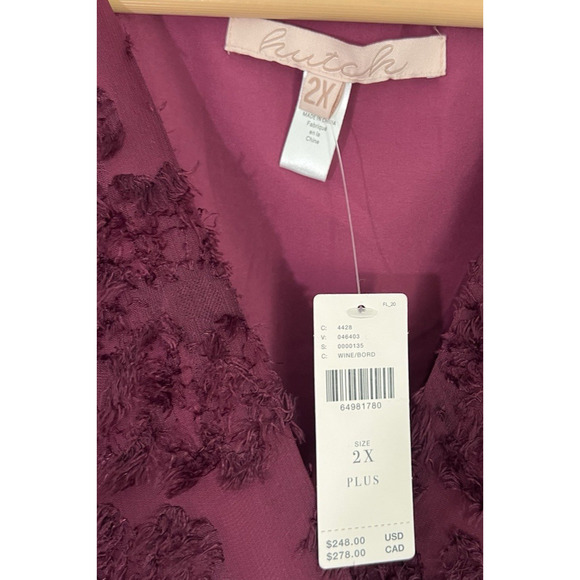 Anthropologie Hutch Rosa Floral Maxi Wrap Dress Wine Womens Burgundy NWT Size 2X - Picture 4 of 9